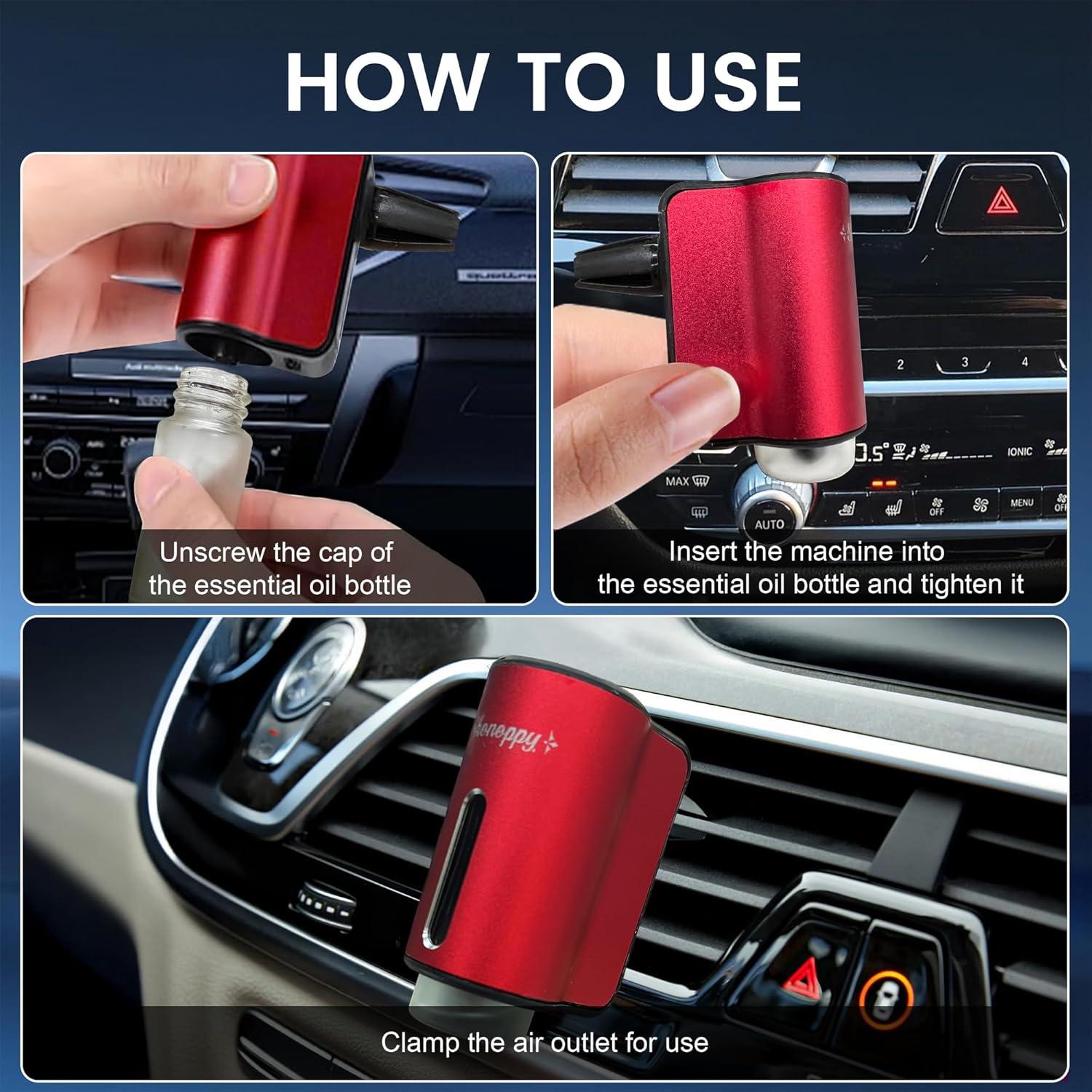 Car Air Freshener Diffuser,Smart Car Aroma Diffuser Air Freshener Spray Automatic with 10PCS Cologne Aromatherapy Oil (Grey)