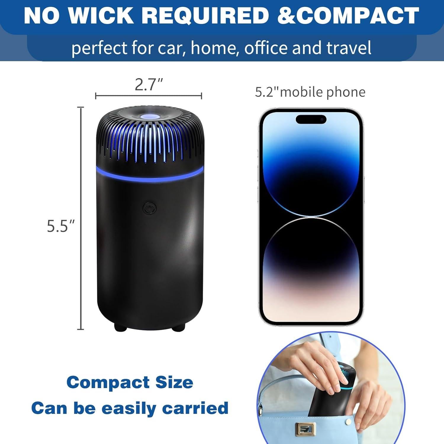 Difusor de Coche Genérico 100ML Ultrasonico USB Negro