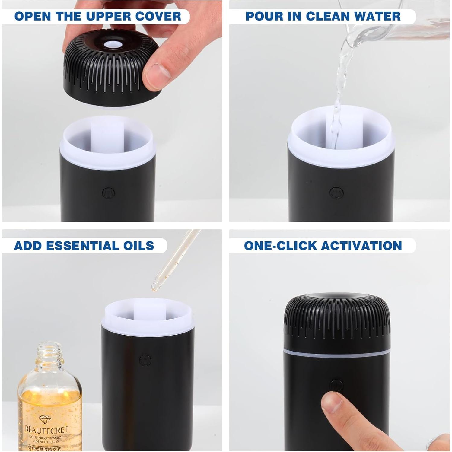 Difusor de Coche Genérico 100ML Ultrasonico USB Negro