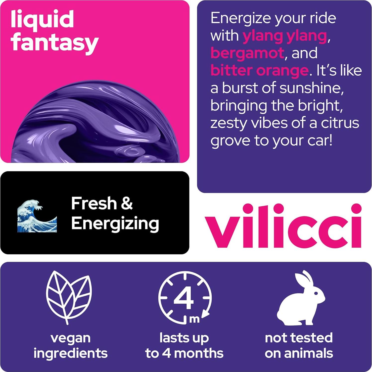 Ambientador de Auto Vilicci Liquid Fantasy - 120 Días Duración