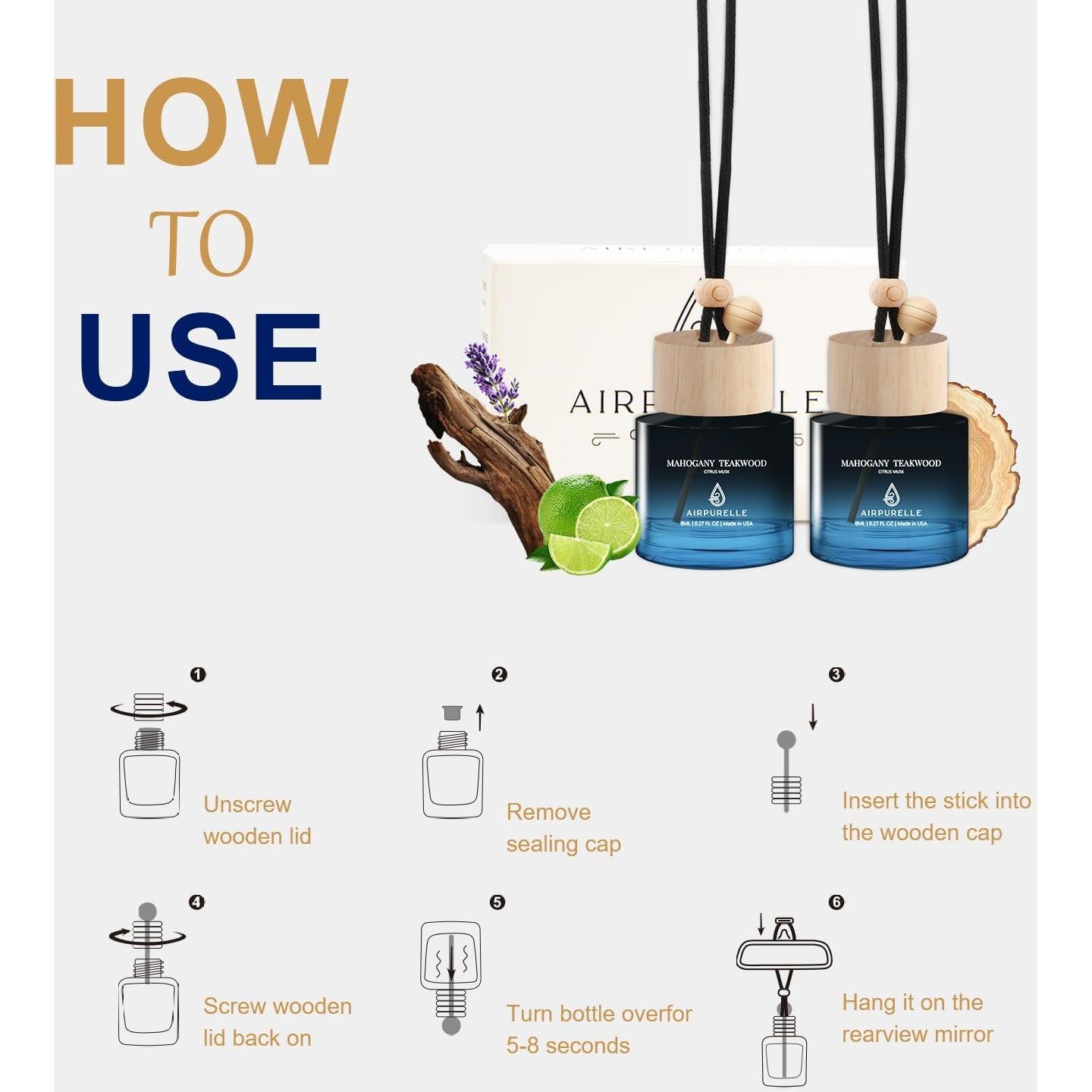 Ambientador de Coche Colgante Wellington Madera de Caoba 8ml x2