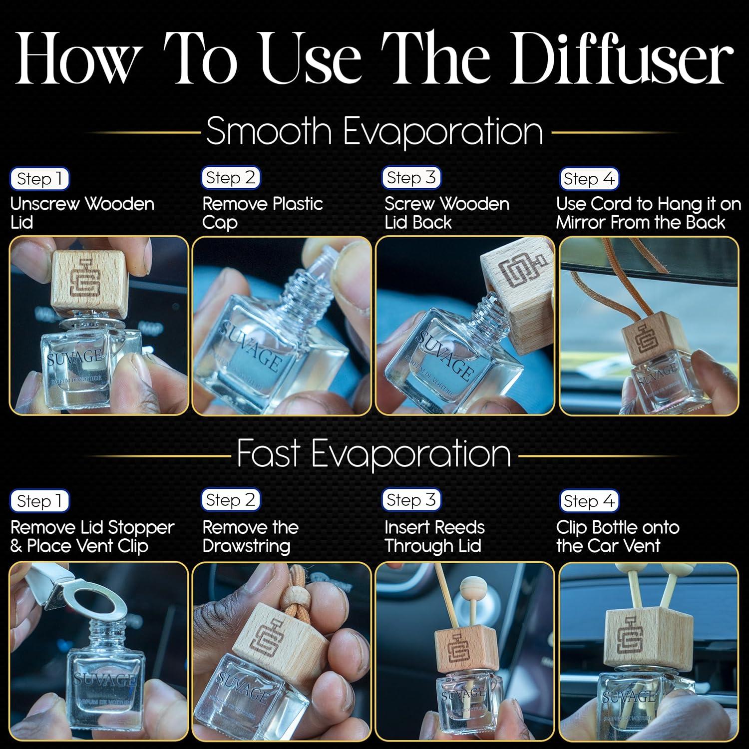 Difusor de Fragancia CARSPICES Sauvage - Ambientador de Auto