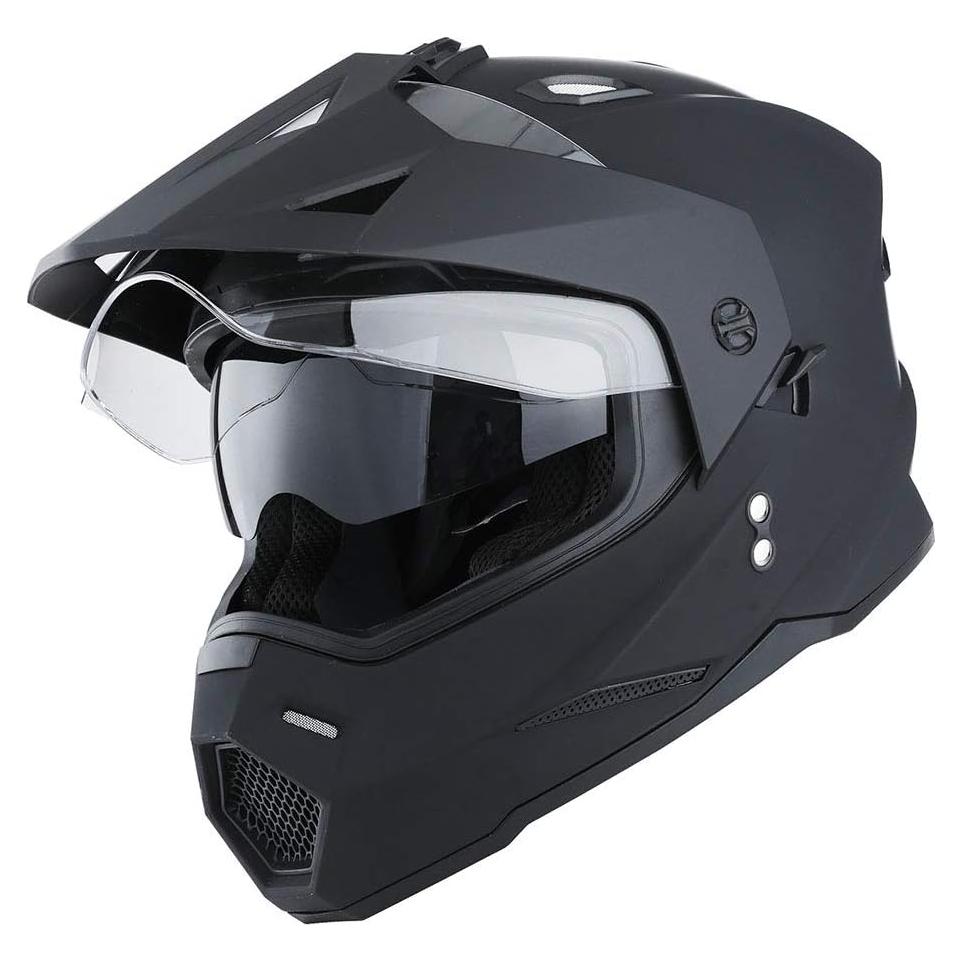 Casco Motocicleta 1Storm HF802 Doble Visor Negro