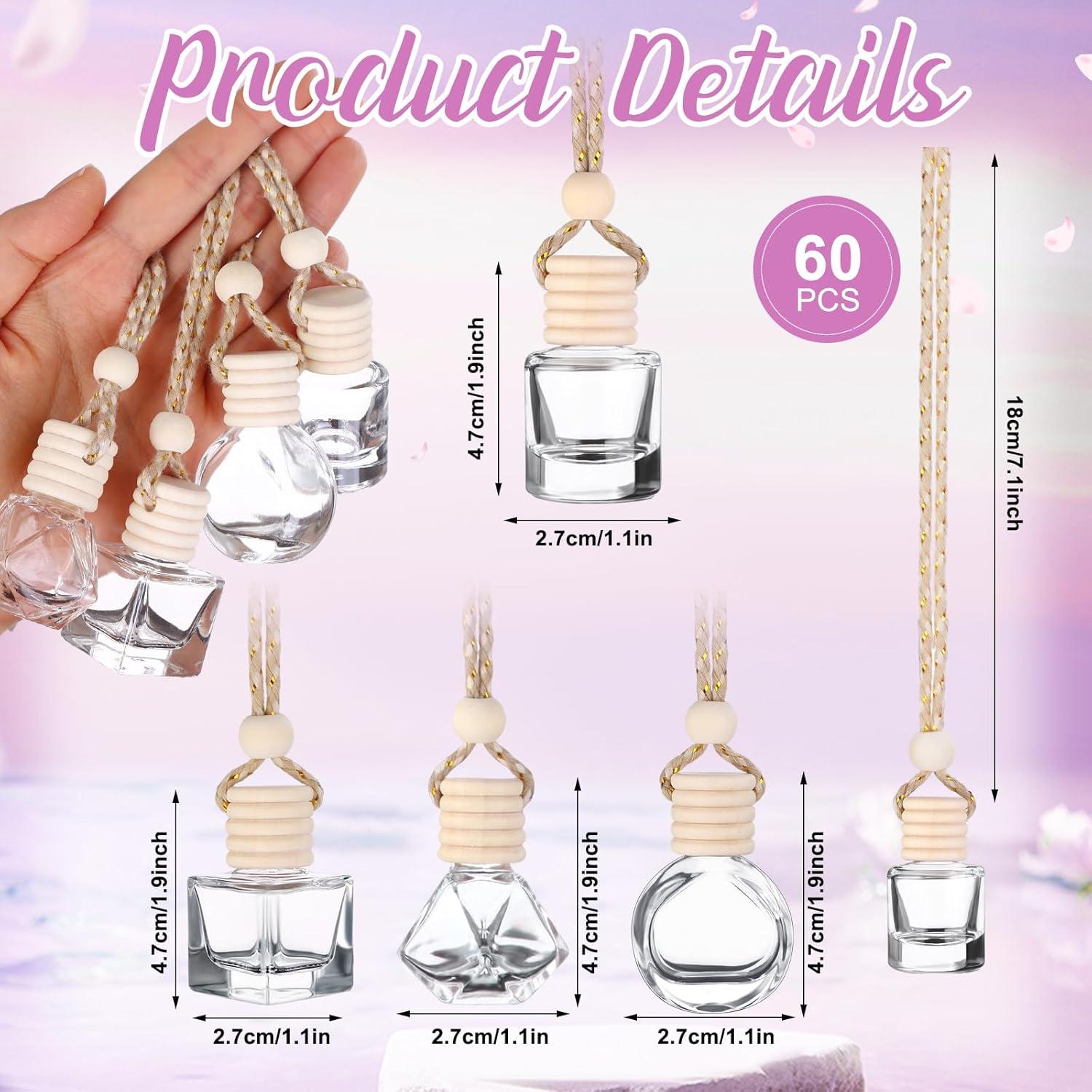 60 Botellas Difusoras Ambientador de Coche Vidrio Mkhaslri 8ml