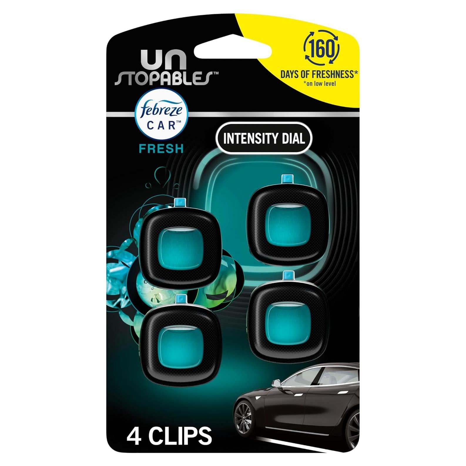 Febreze Unstopables Clip Ventilación Automóvil Fresco 4 Piezas