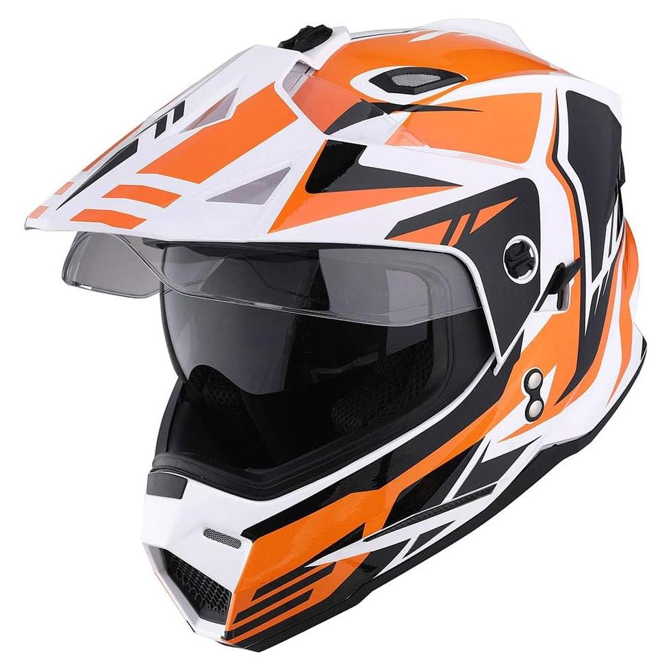 Casco Motocicleta 1Storm HF802 Doble Visor Negro