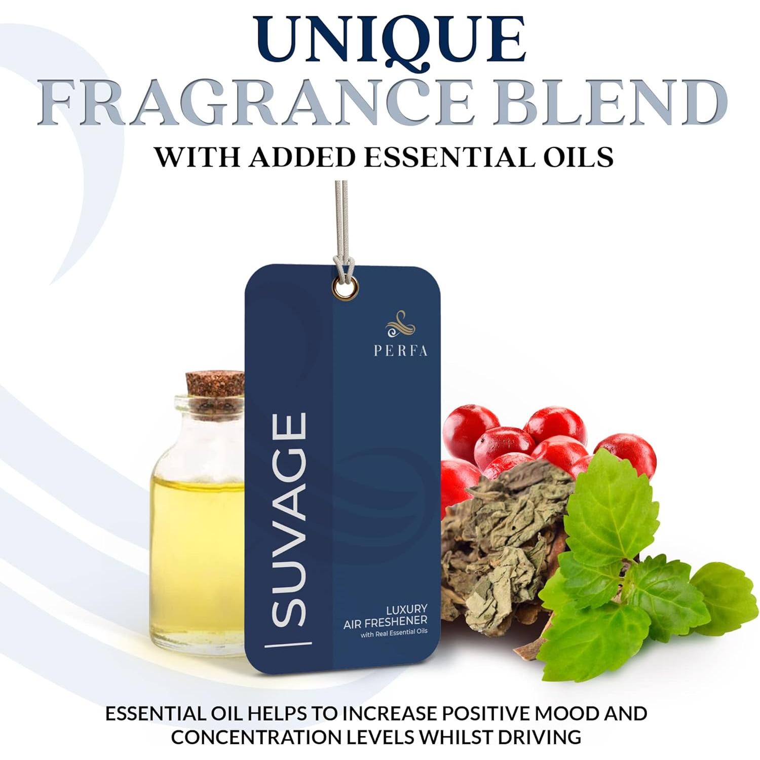 Ambientador de coche Perfa Suvage - Fragancia fuerte 6 semanas