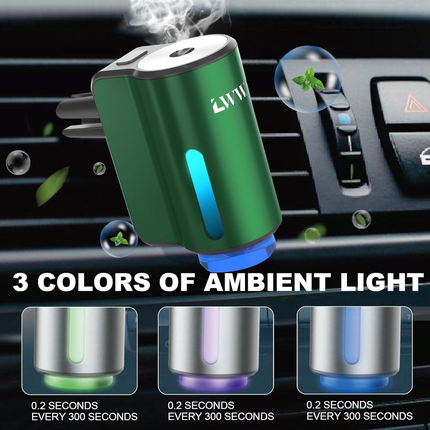 Difusor de Ambientador de Aire para Auto LWW Verde 3 Modos