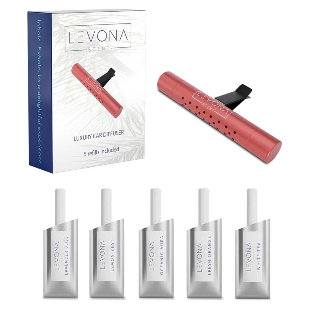 Difusor de Aroma para Auto Levona Clip Ventilación Rojo