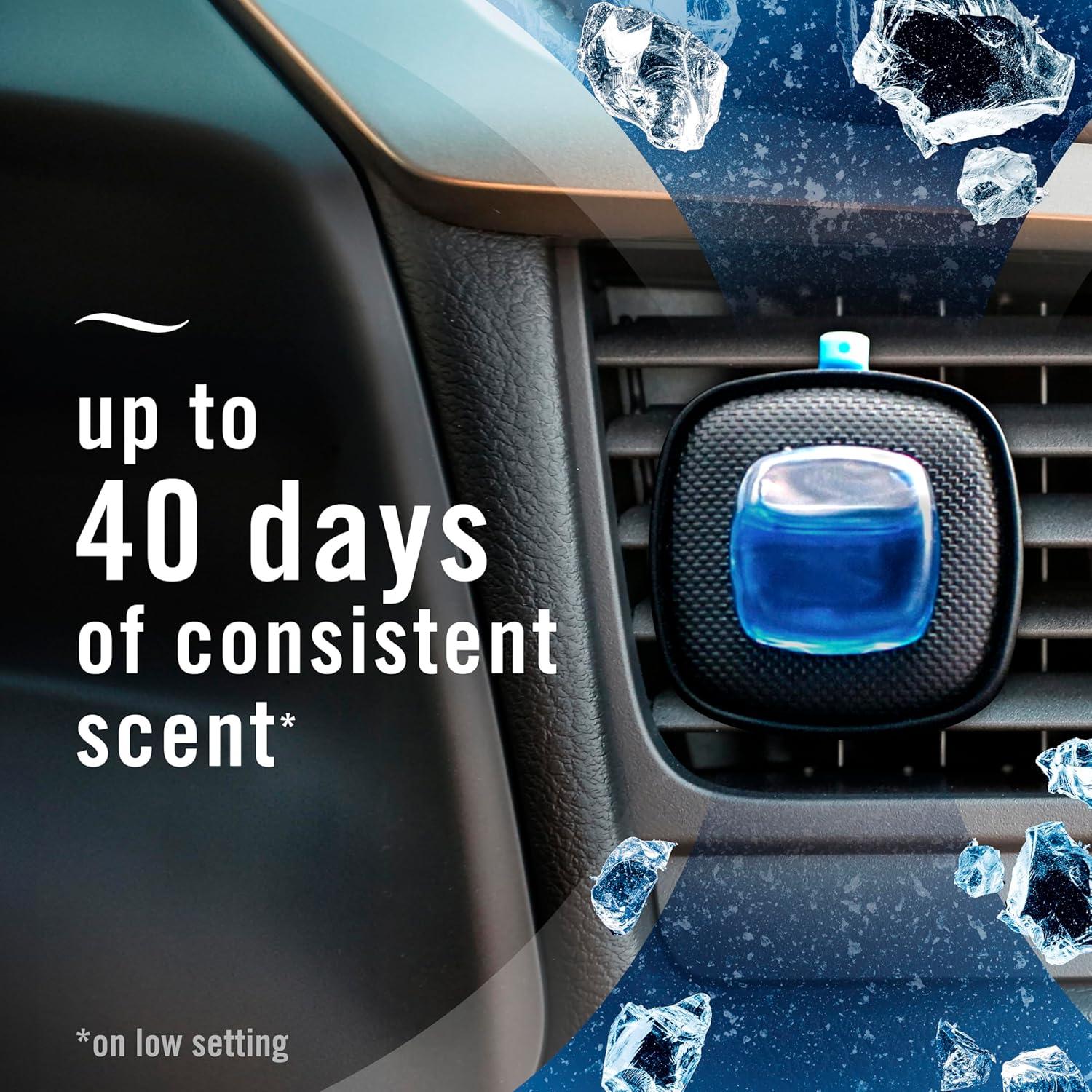 Ambientador de Auto Febreze Clip Ventilación Hielo Platino 4 Pzas