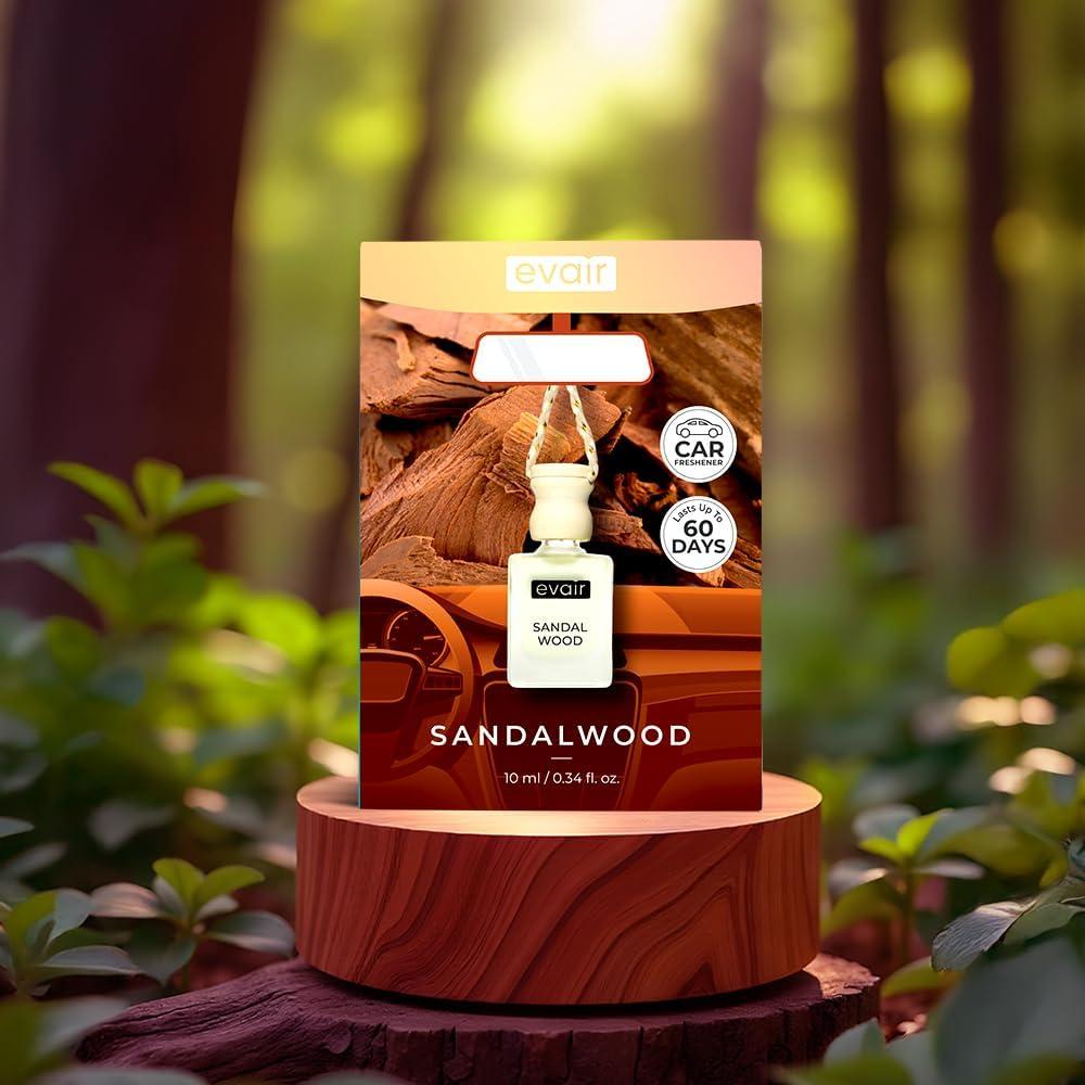 Ambientador de coche Evair Sándalo 10 ml con difusor de madera