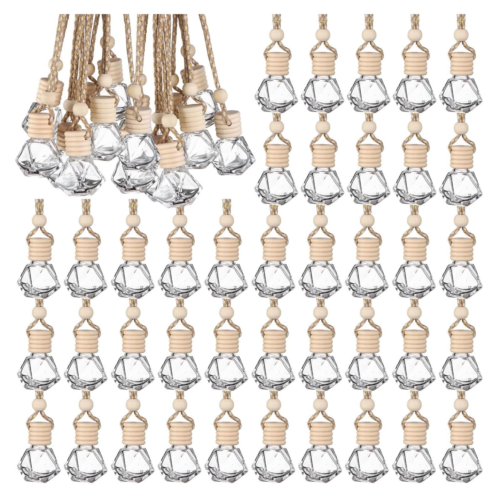 50 Ambientadores de Aire para Coche Vidrio 8ml con Cuerdas