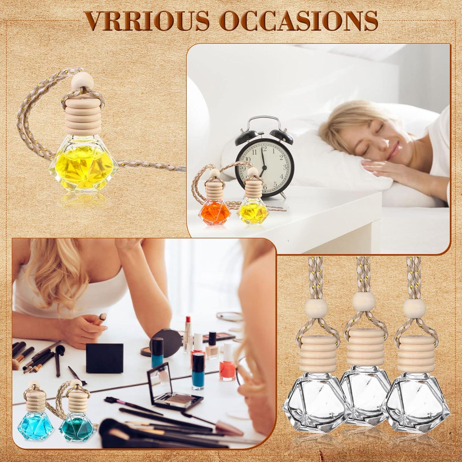 50 Ambientadores de Aire para Coche Vidrio 8ml con Cuerdas