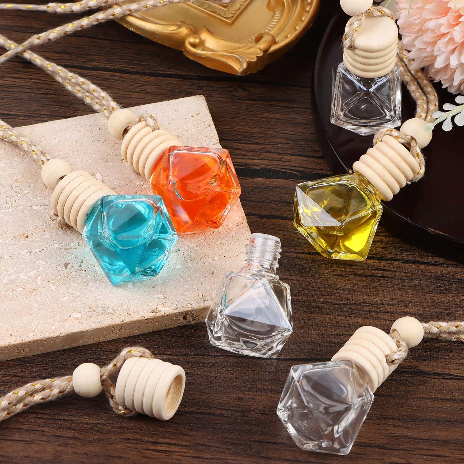 50 Ambientadores de Aire para Coche Vidrio 8ml con Cuerdas