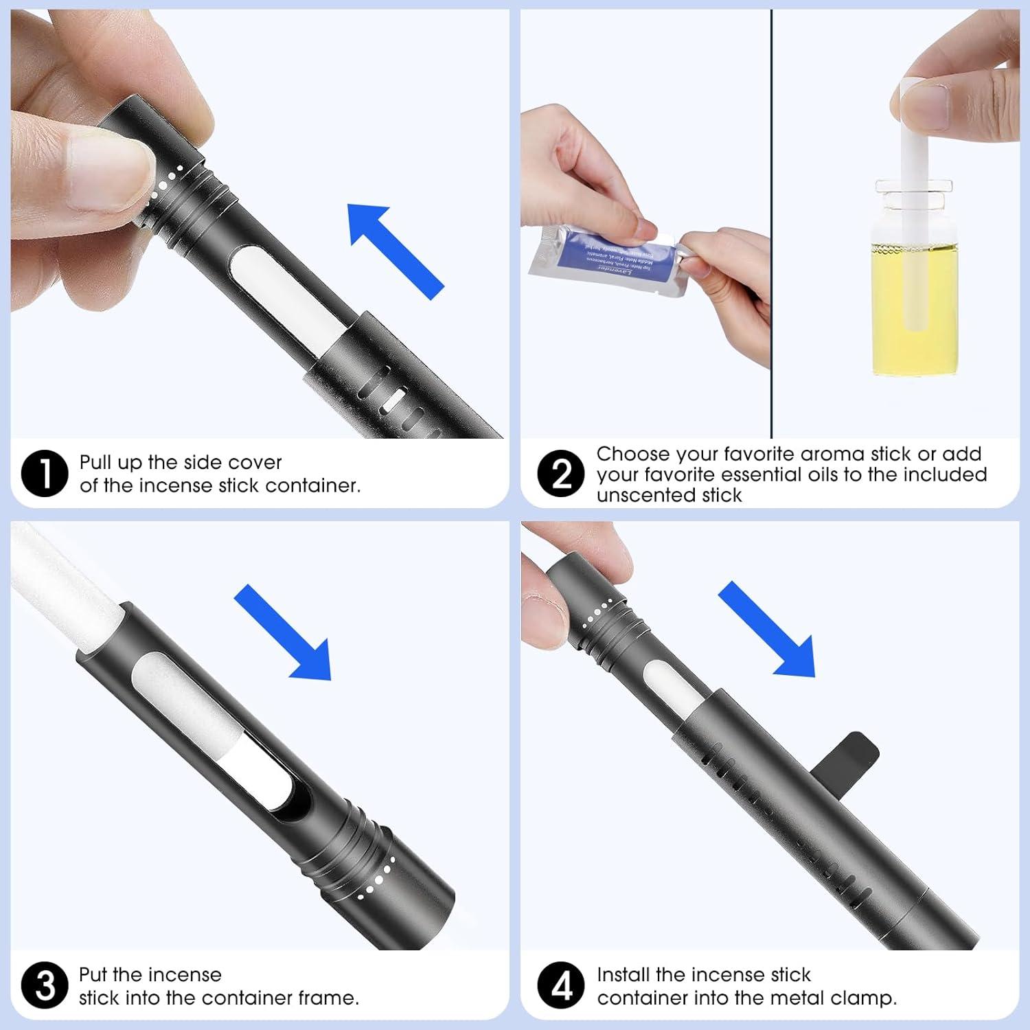 Ambientador de Auto RoyAroma con 10 Varillas Aromáticas y Clips