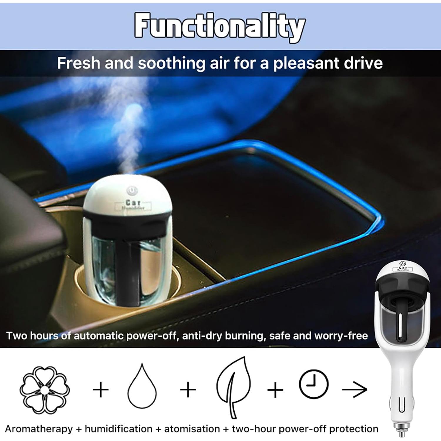 Humidificador de coche Joyday 50ml, difusor de aceite esencial negro