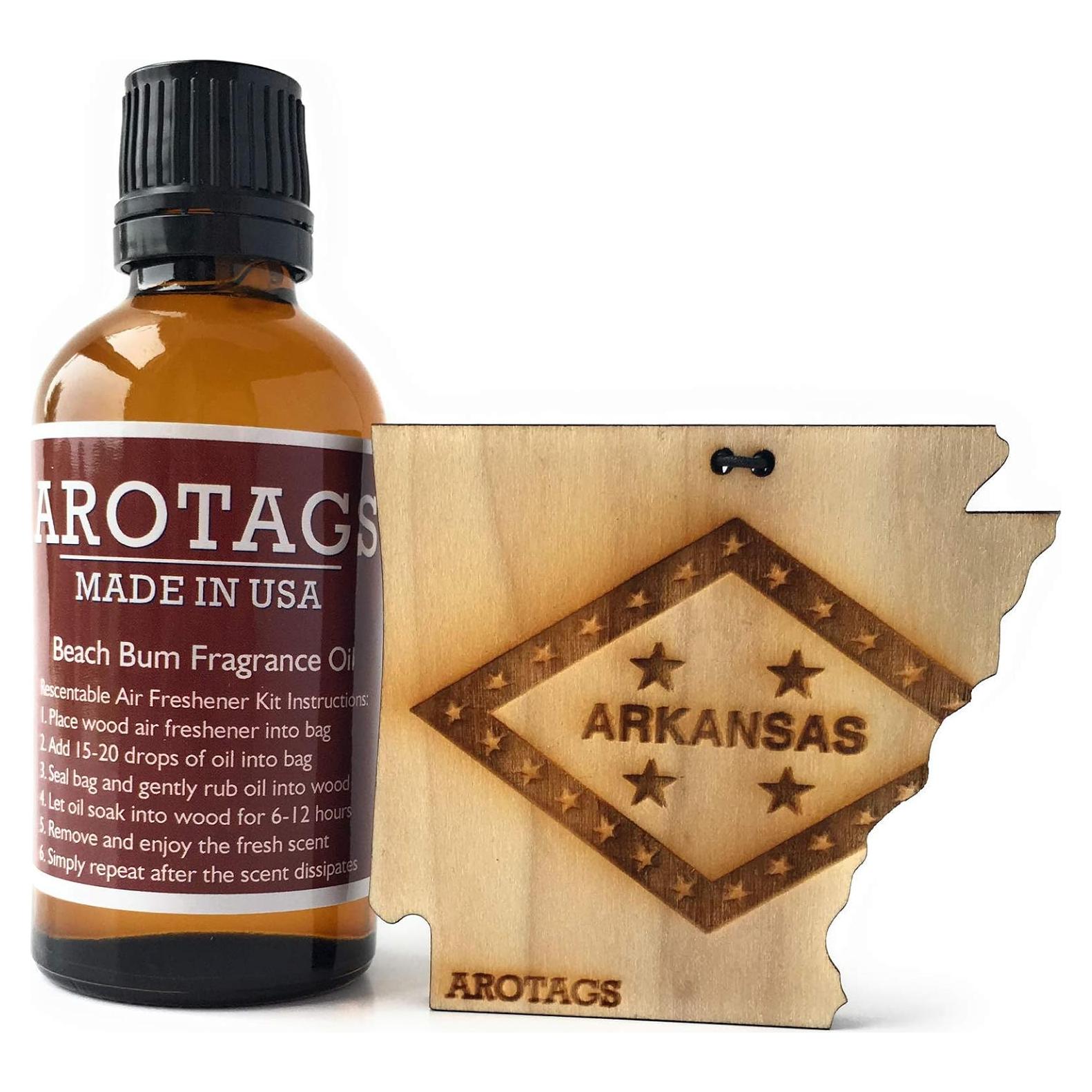 Ambientador de Auto Arotags de Madera - Fragancia Playa - Hecho en EE.UU.