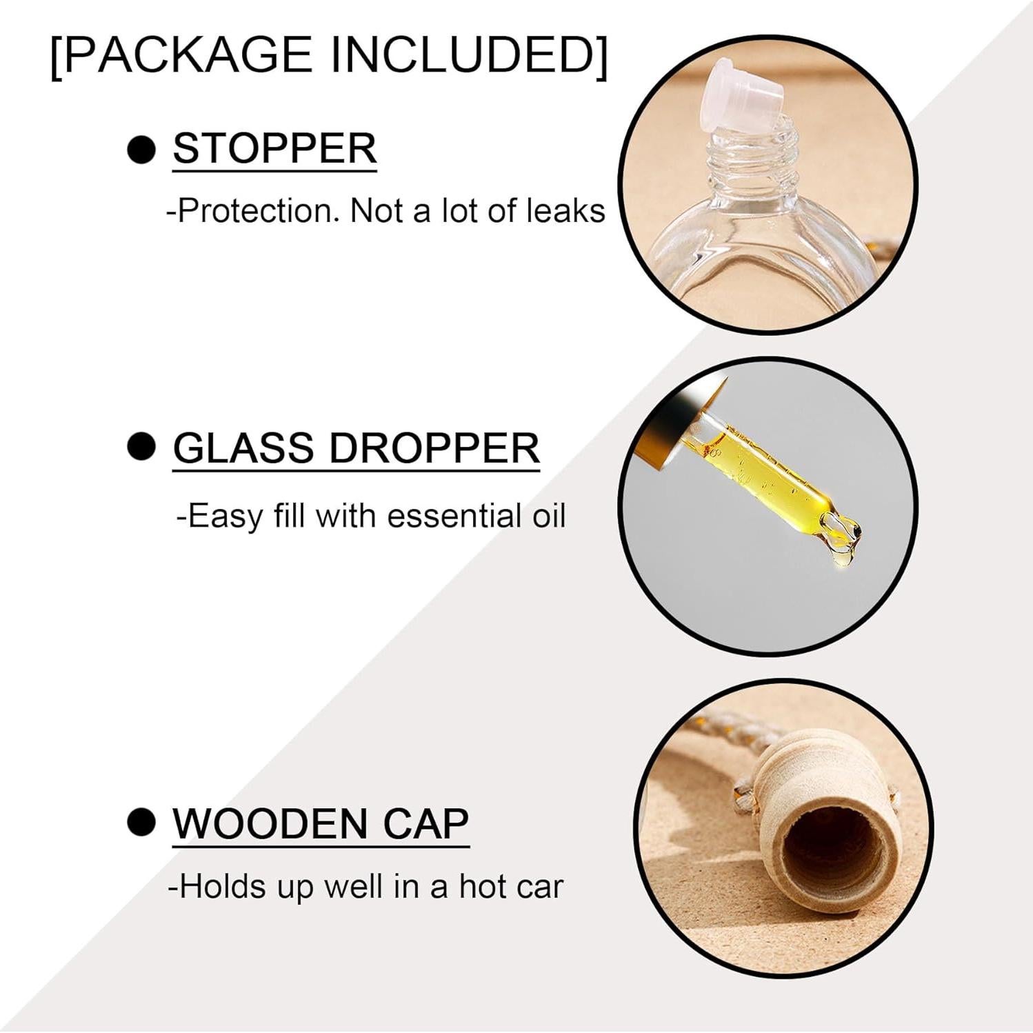 7 Botellas de Vidrio MINELEVEN 10ml con Tapa de Madera