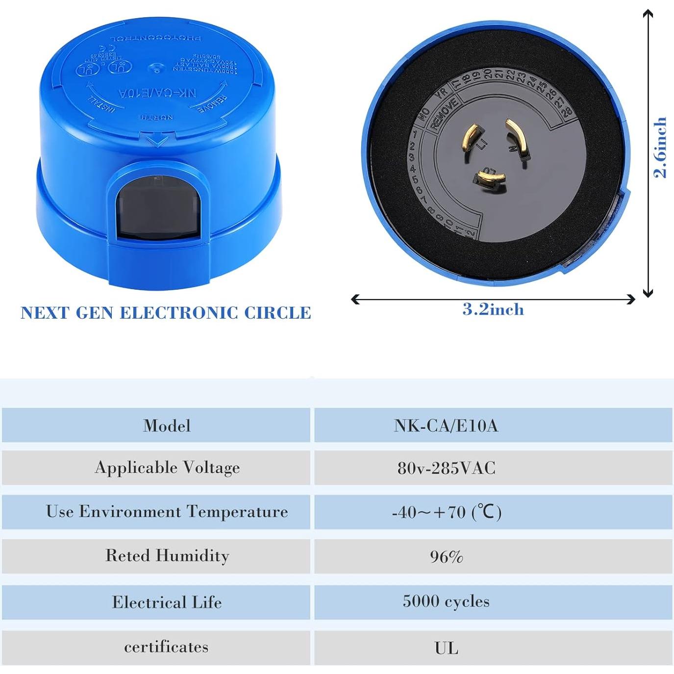 Fotocélula Automática Flutesan 3pcs Sensor Luz Exterior 120-277V
