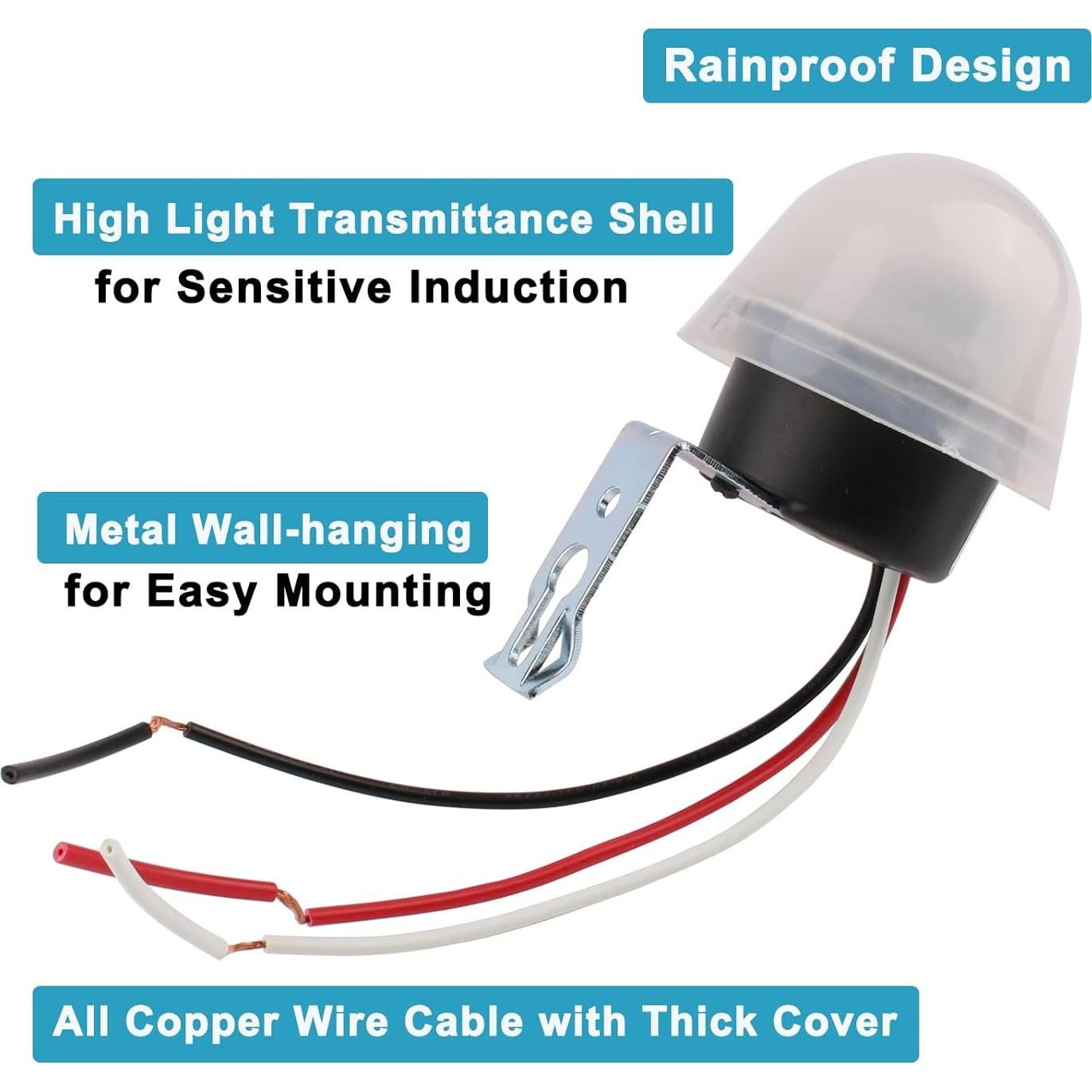 Interruptor de luz nocturna DIANQI AC/DC 12V 10A con fotocélula