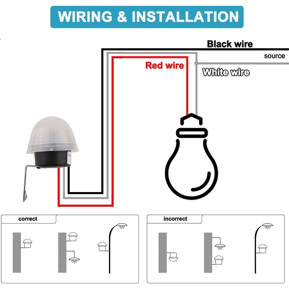 Interruptor de luz nocturna DIANQI AC/DC 12V 10A con fotocélula