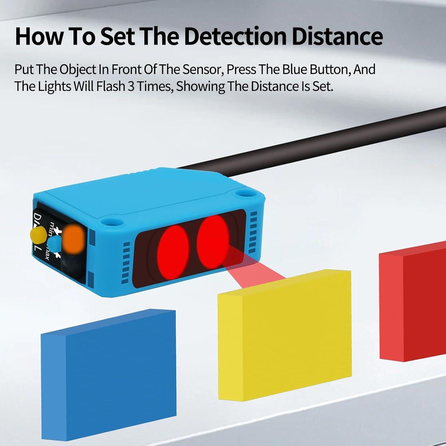 Sensor fotoeléctrico NPN NO+NC Aurtrr AE3Z-D61 80cm