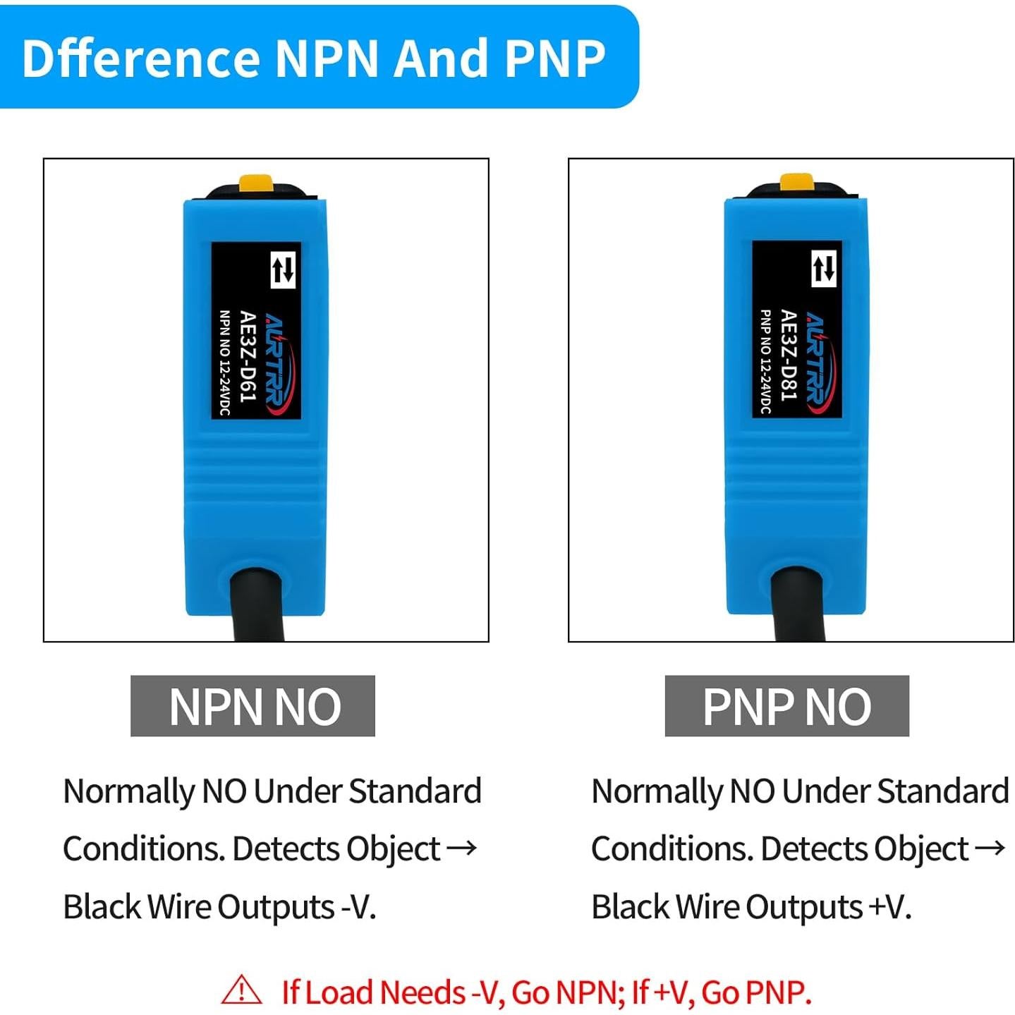 Sensor fotoeléctrico NPN NO+NC Aurtrr AE3Z-D61 80cm