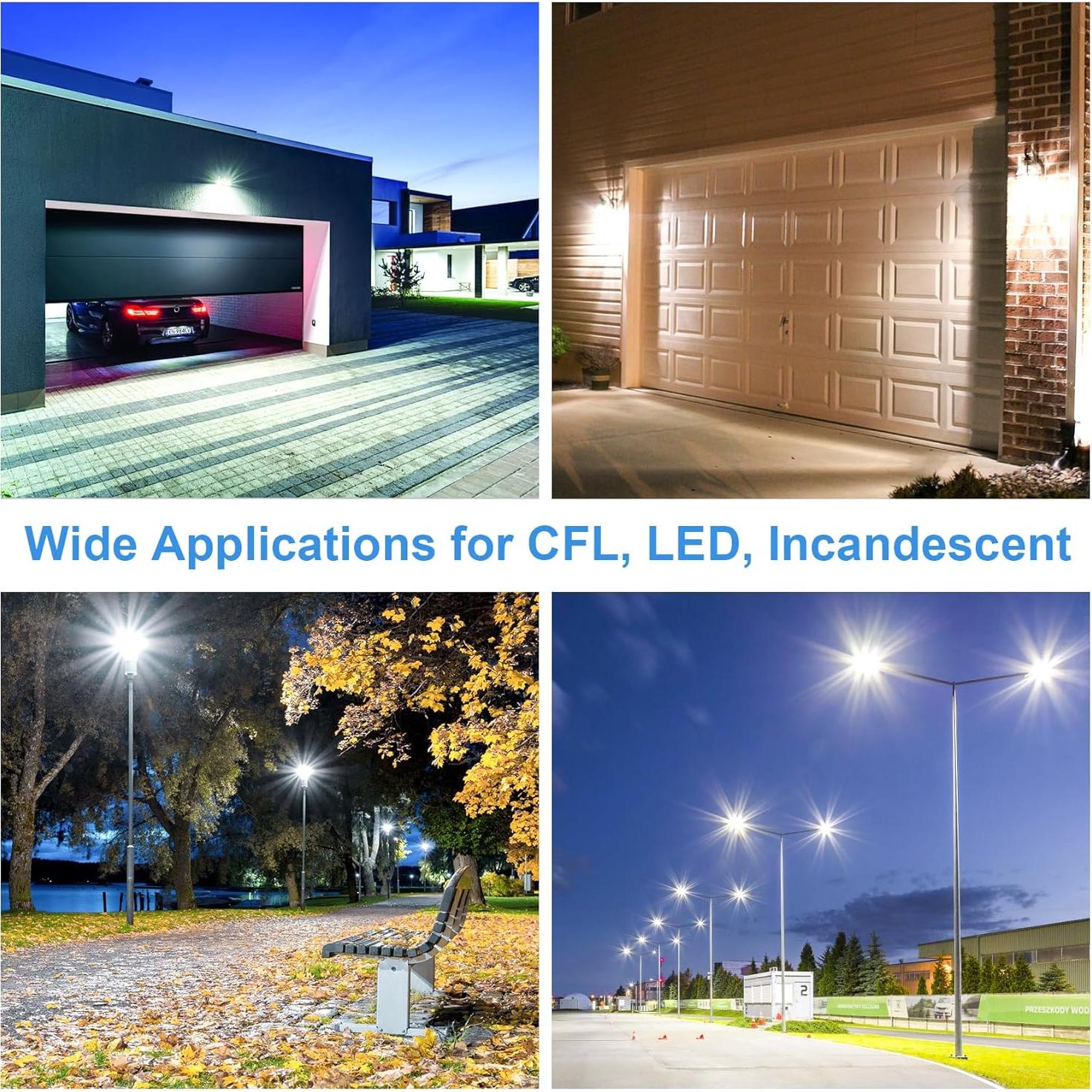 Paquete de 2 Sensores de Luz Exterior KUKUPPO IP65 100-277V