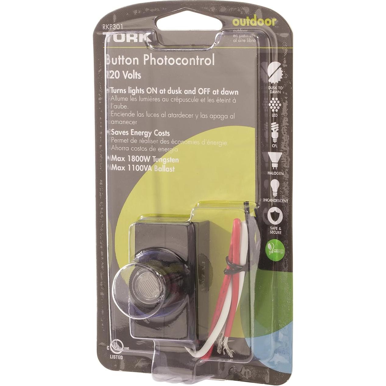 Control Fotocélula Exterior TORK RKP301 120V - Automatiza Iluminación