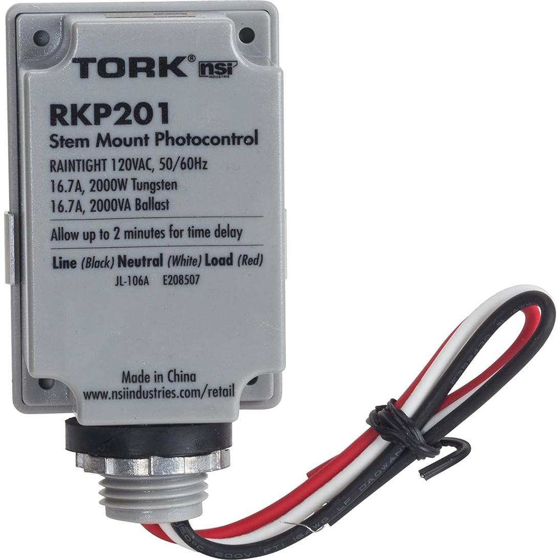 Control Fotocélula Exterior TORK RKP201 120V con Ajuste de Luz