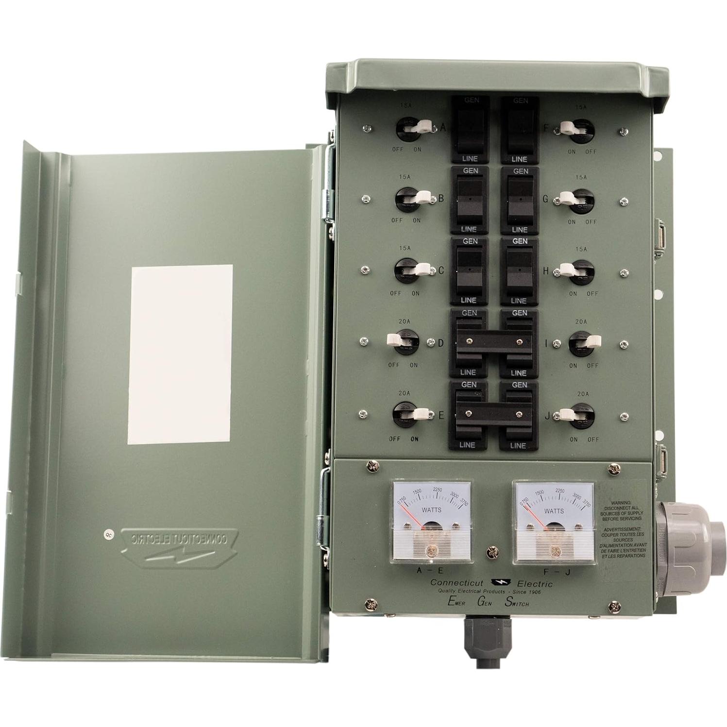 Kit Interruptor Transferencia Connecticut Electric 30A 10 Circuitos