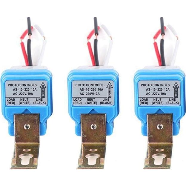 5 Interruptores de Luz Fotocélula Azuocn 110V Auto On/Off 10A