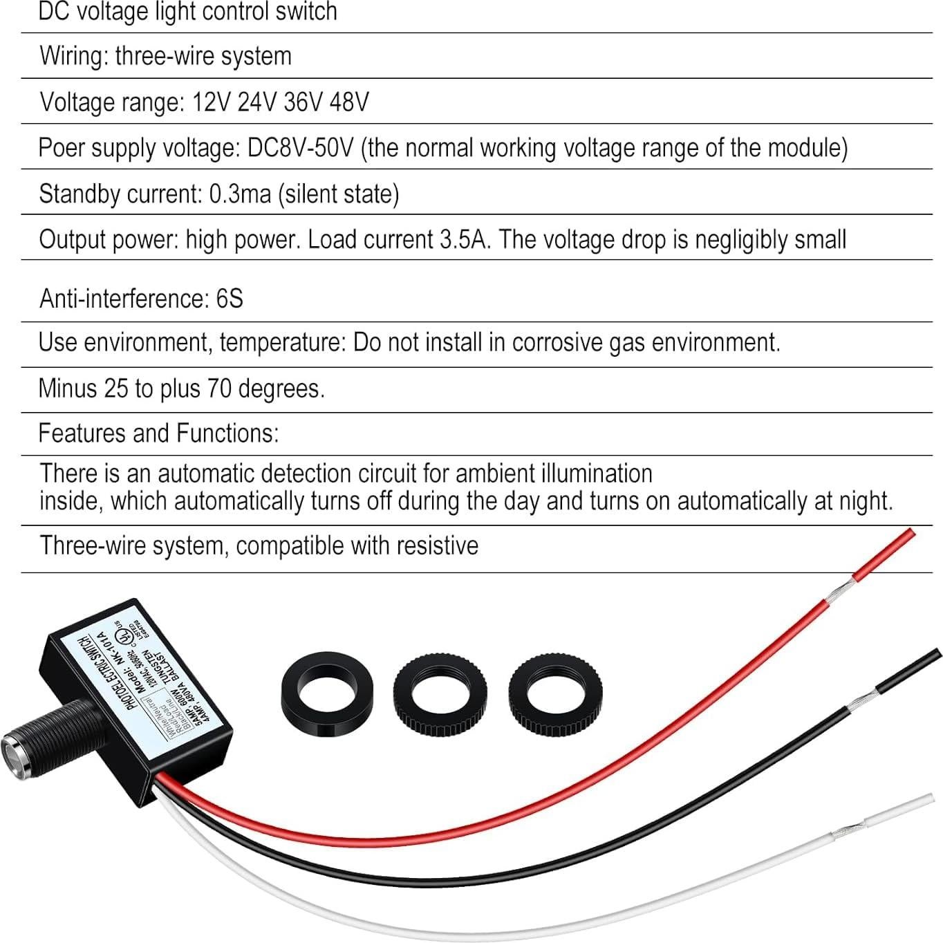 Paquete de 10 Interruptores de Luz con Sensor Fotoeléctrico 220V