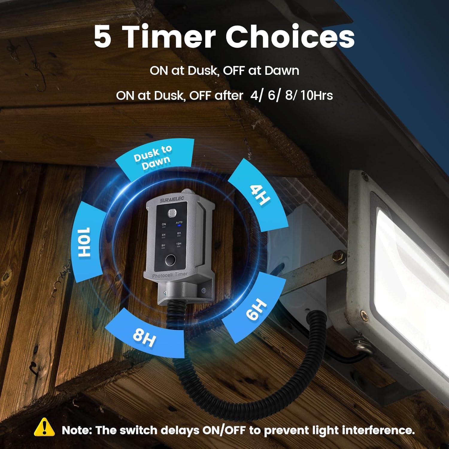Temporizador Dusk to Dawn SURAIELEC 15A 120V Impermeable