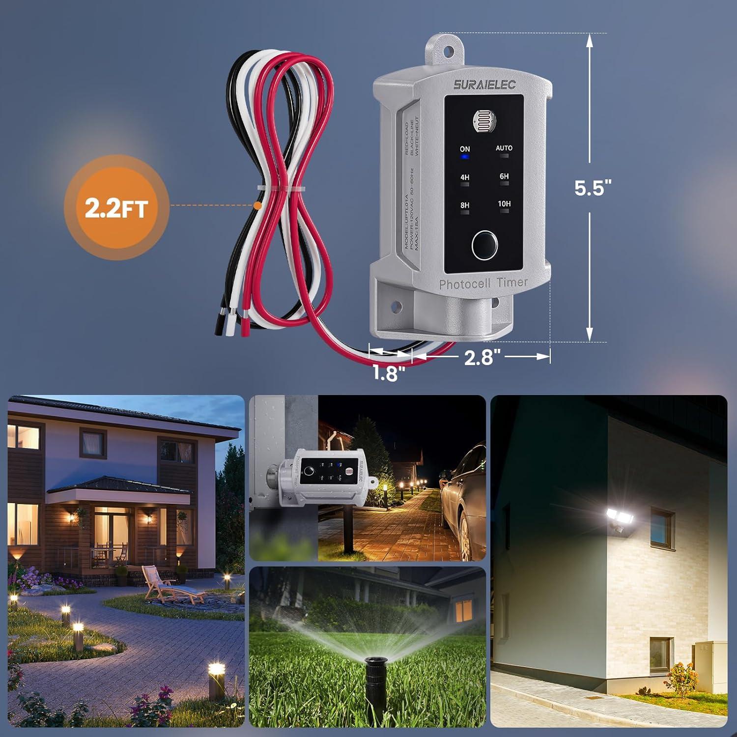 Temporizador Dusk to Dawn SURAIELEC 15A 120V Impermeable