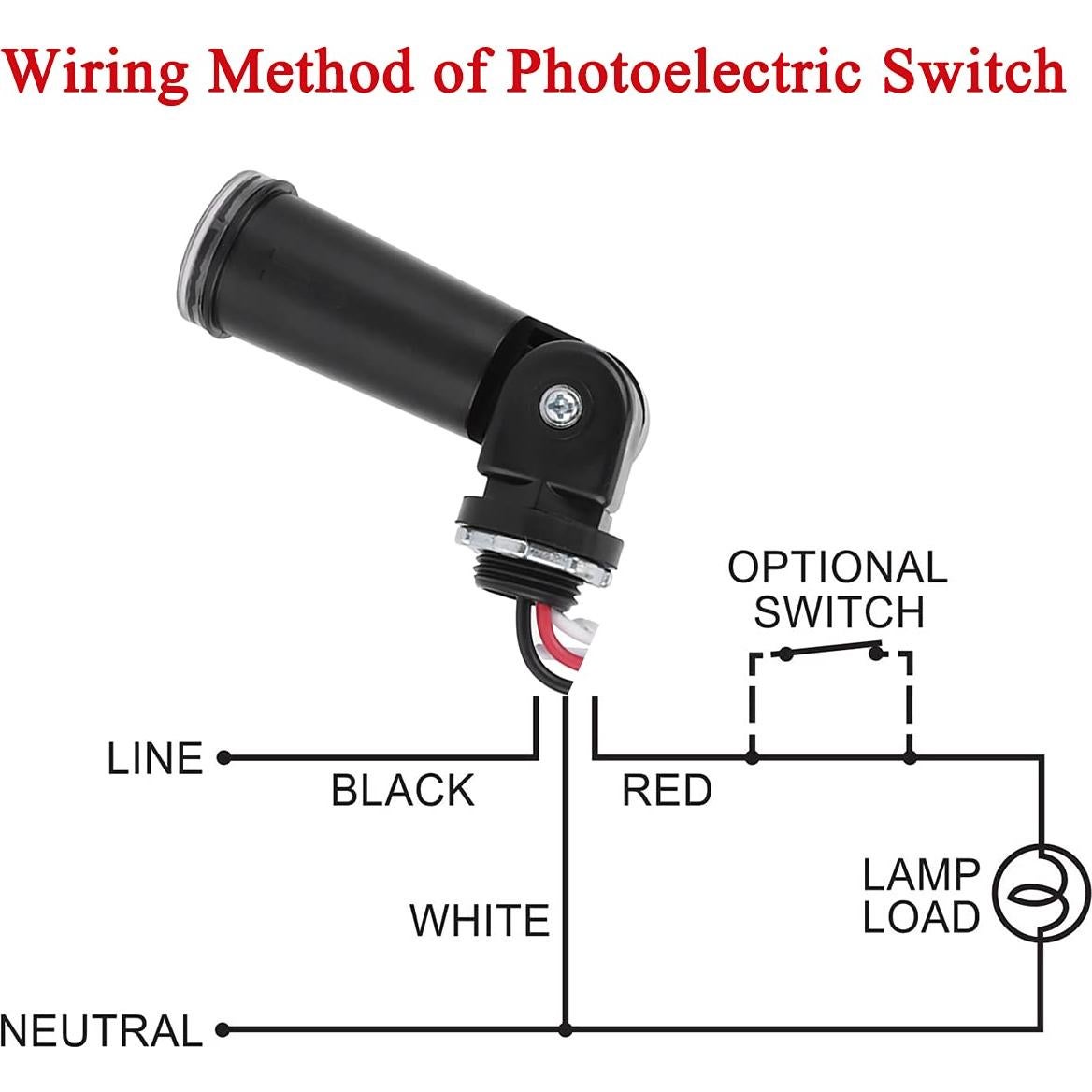 Paquete de 2 Sensores Fotoeléctricos Lelukee 120V IP65 para Exteriores