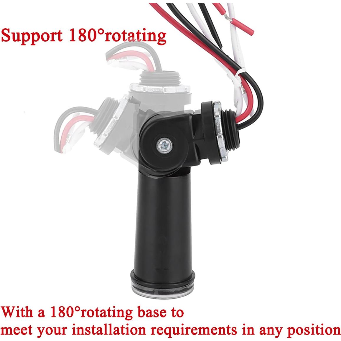 Paquete de 2 Sensores Fotoeléctricos Lelukee 120V IP65 para Exteriores