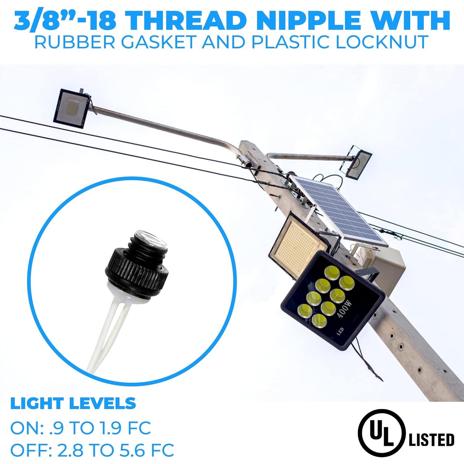 OhLectric Photoelectric Sensor - 120V Mini Flush Mount Photoelectric Switch - 600W Tungsten Rating - UL Listed & Weatherproof - Dusk to Dawn Photocell Sensor for Outdoor Lighting, Pack of 2 - OL-45170