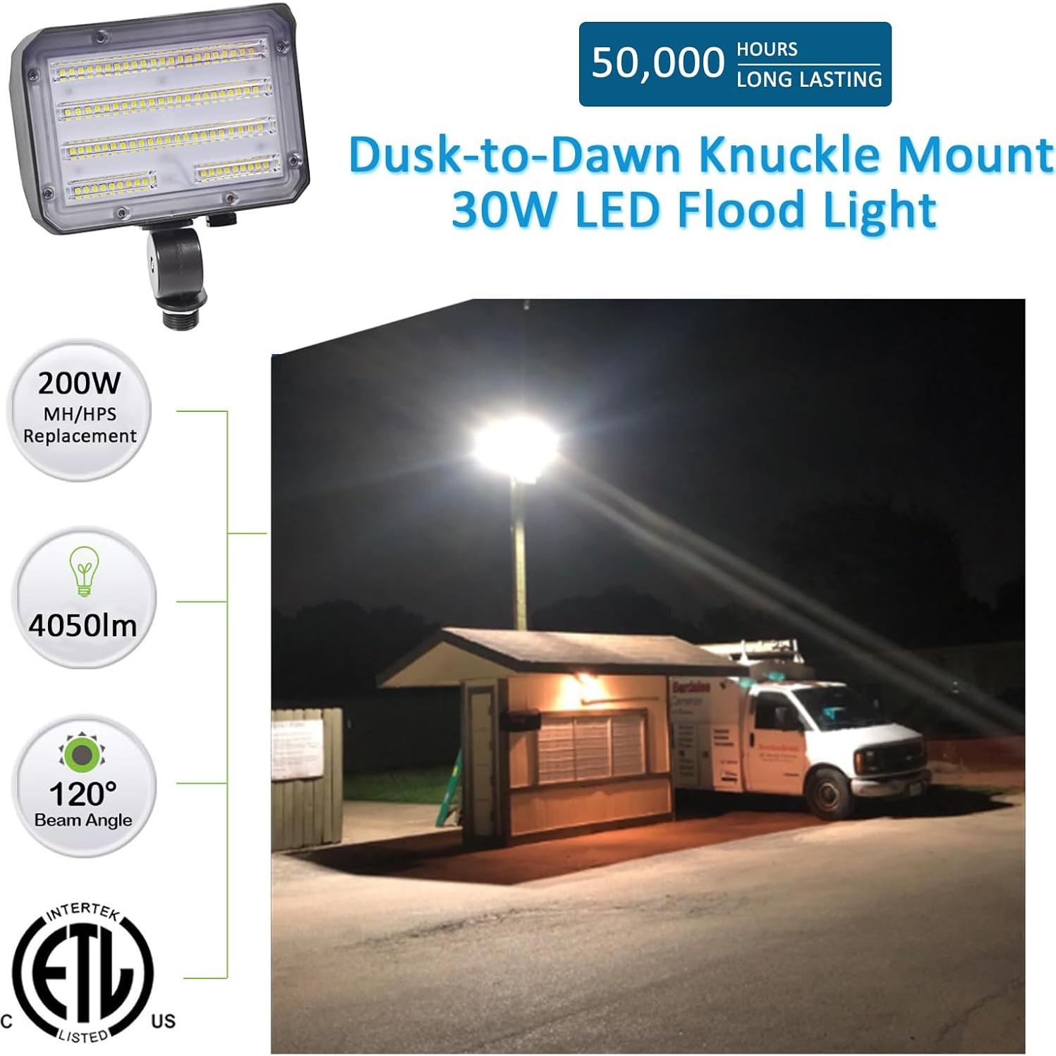 Luz de Inundación LED 30W SZGMJIA con Fotocélula 4050lm