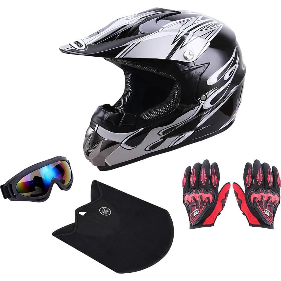 Casco de Motocross OUMURS D001TY02811ZB con Gafas y Guantes