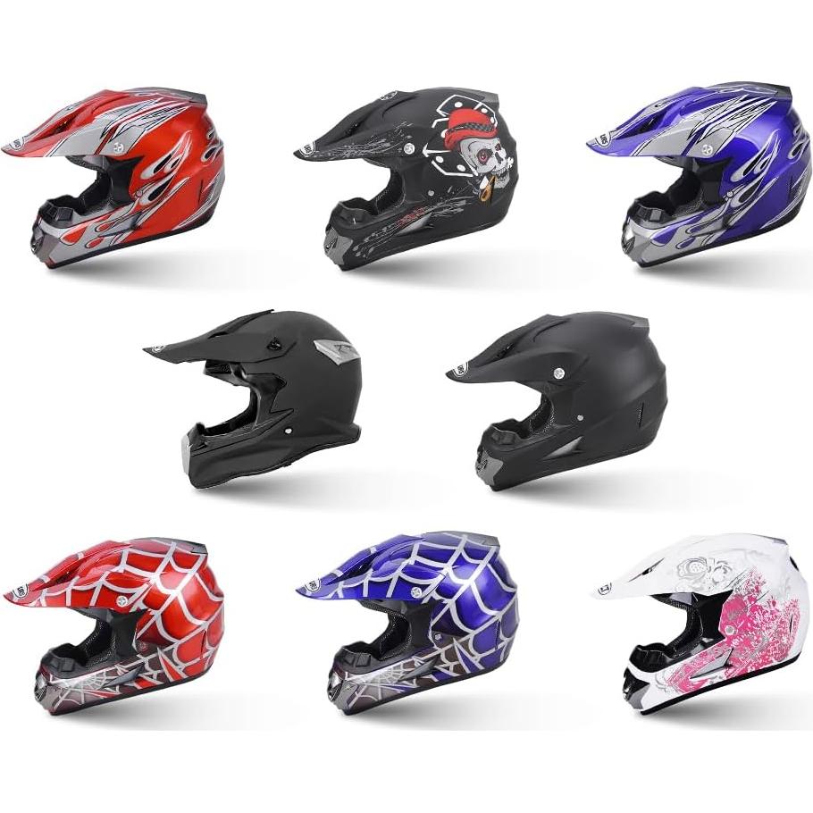 Casco de Motocross OUMURS D001TY02811ZB con Gafas y Guantes