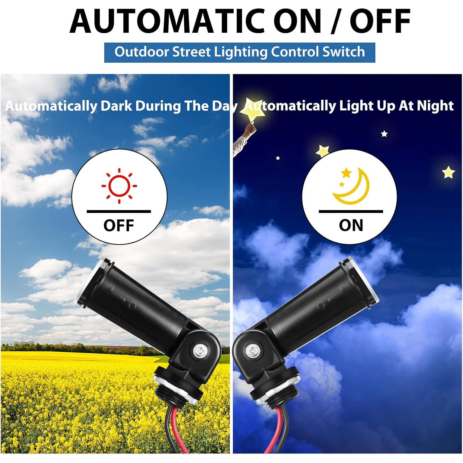 8 Sensores de Luz Fotoeléctrica Macarrie para Exterior IP54