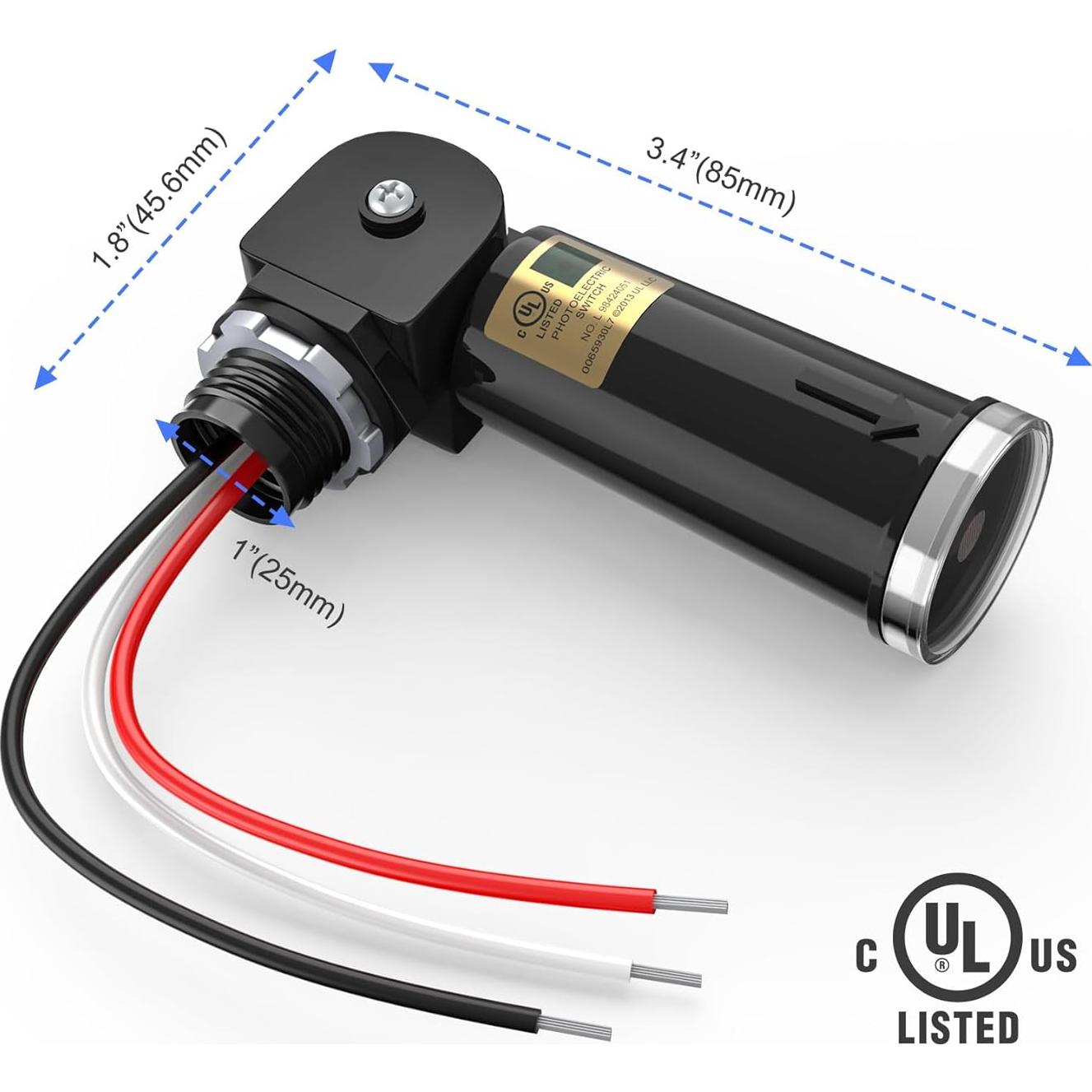 Sensor Fotoeléctrico Dusk to Dawn Genérico 120-277VAC IP65