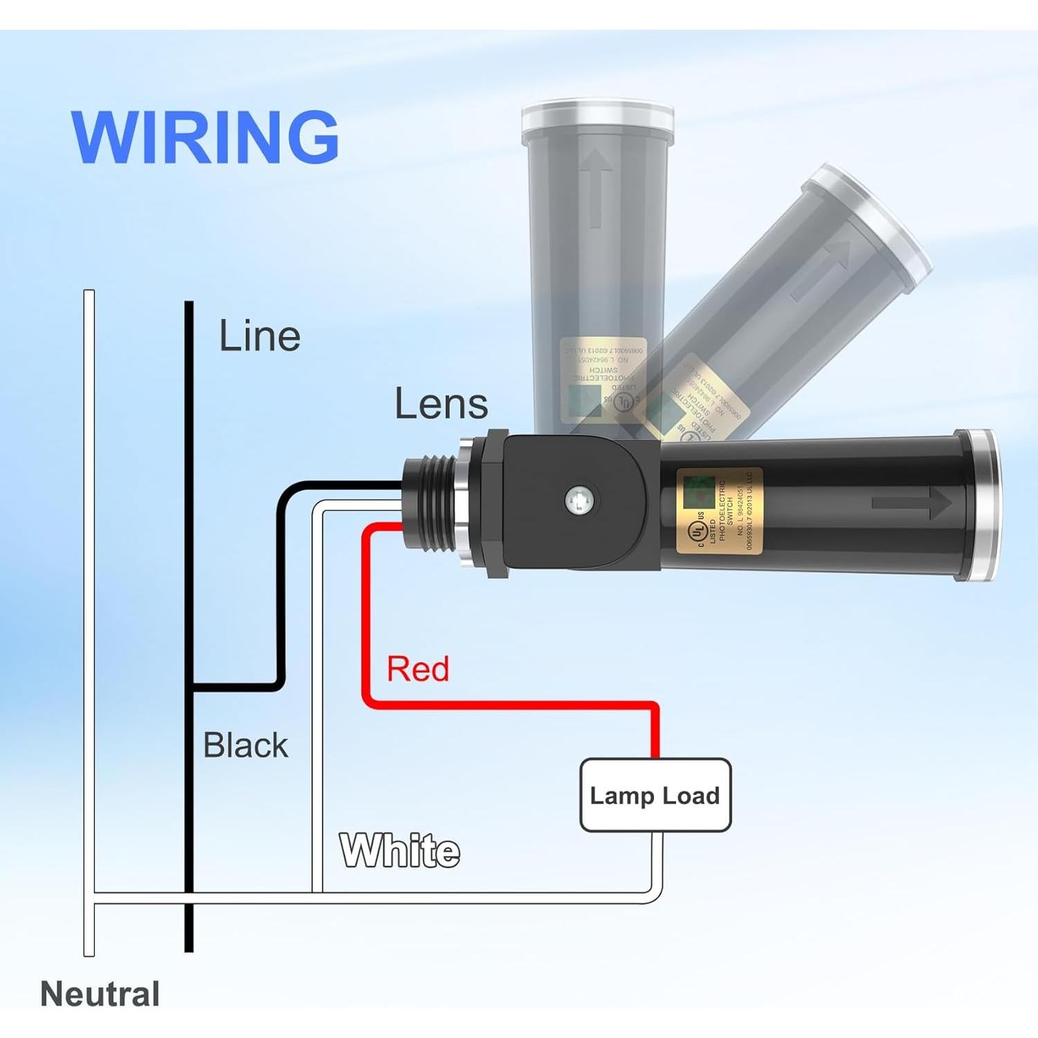 Sensor Fotoeléctrico Dusk to Dawn Genérico 120-277VAC IP65