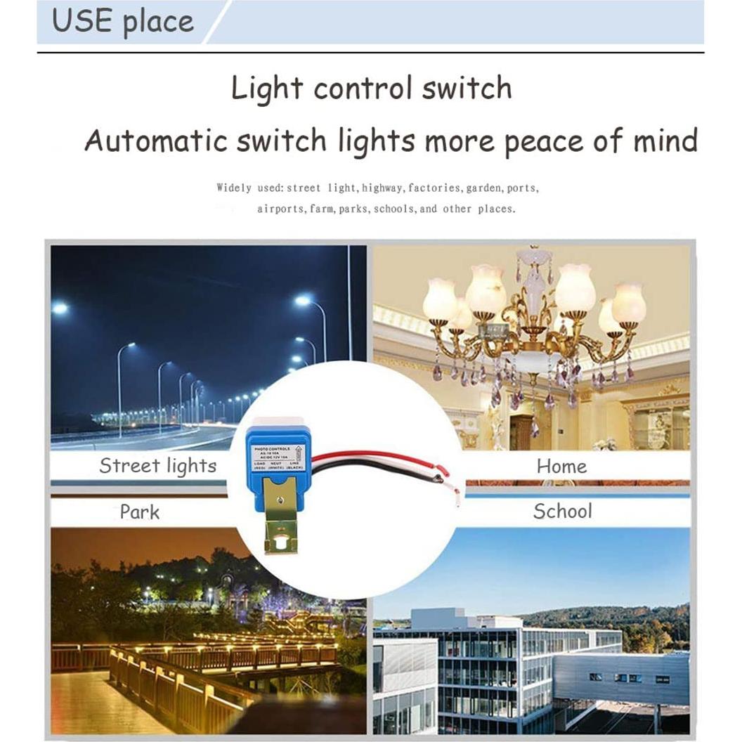 Interruptor Sensor de Luz Automático Ximimark 12V 10A 3Pcs