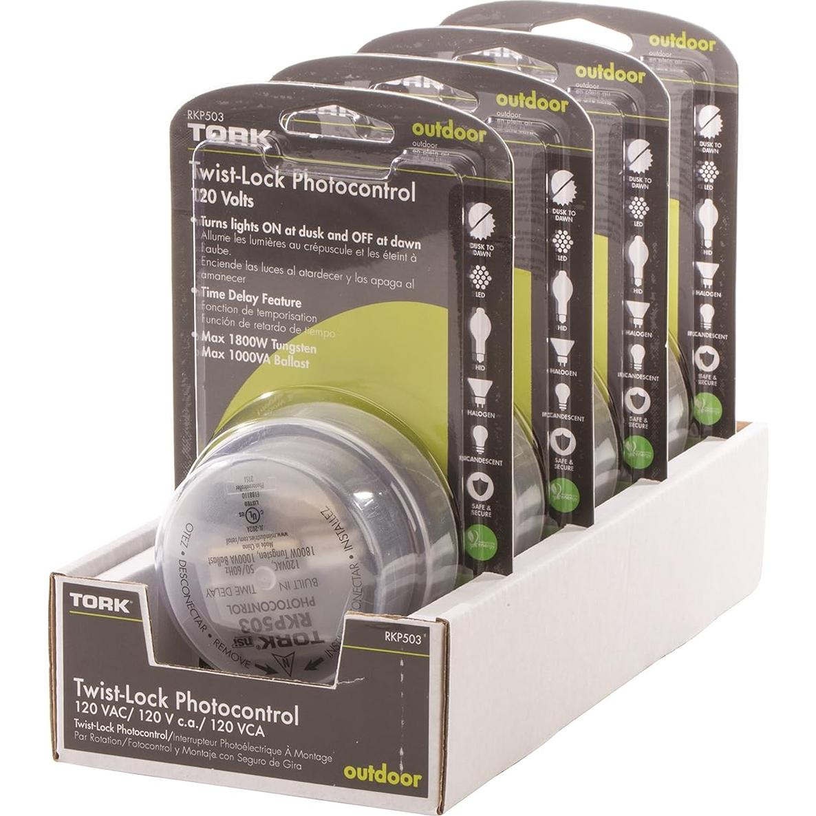 Control Fotocélula Exterior TORK RKP503 120V con Retardo