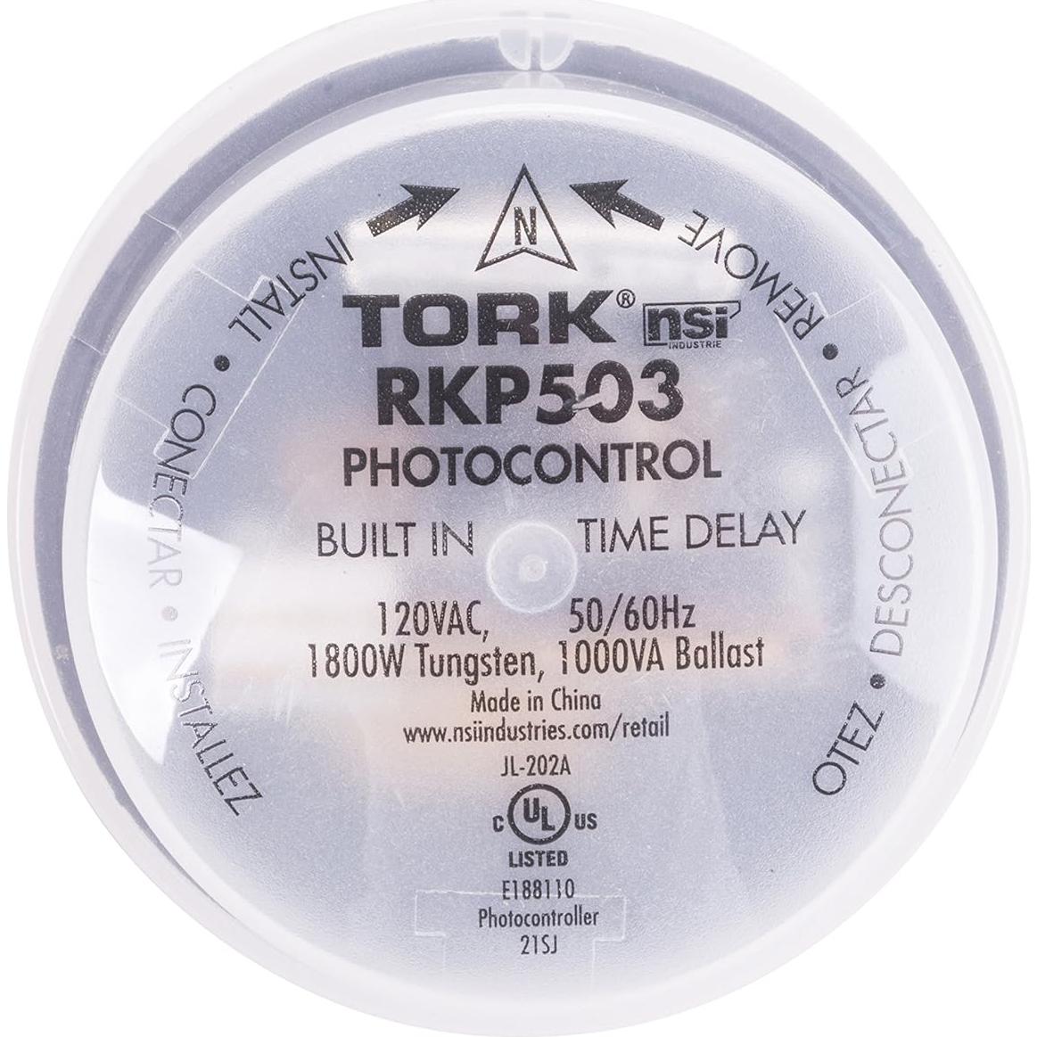 Control Fotocélula Exterior TORK RKP503 120V con Retardo