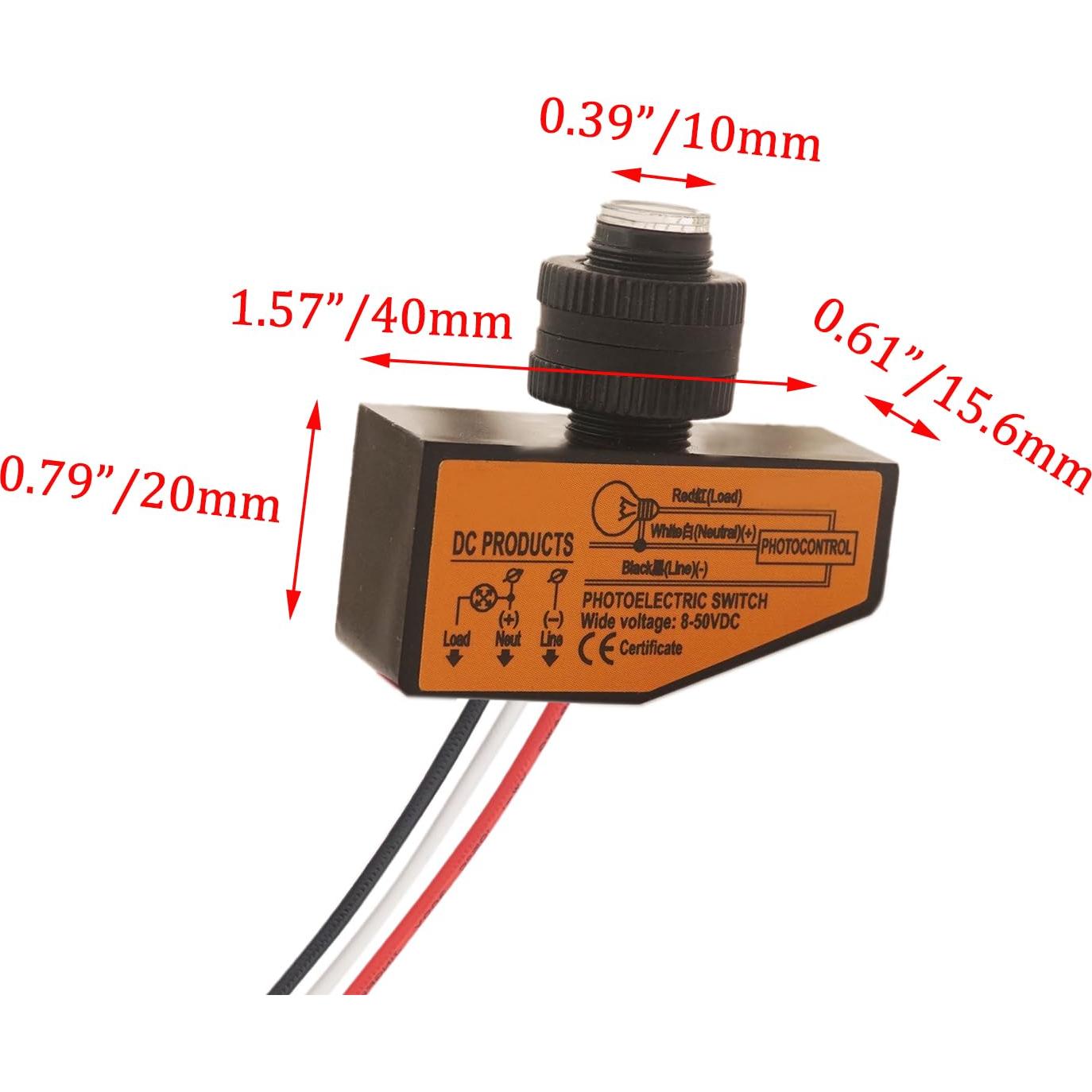 Interruptor Fotoeléctrico LoveDeal DC 8-50V 3.5A IP65