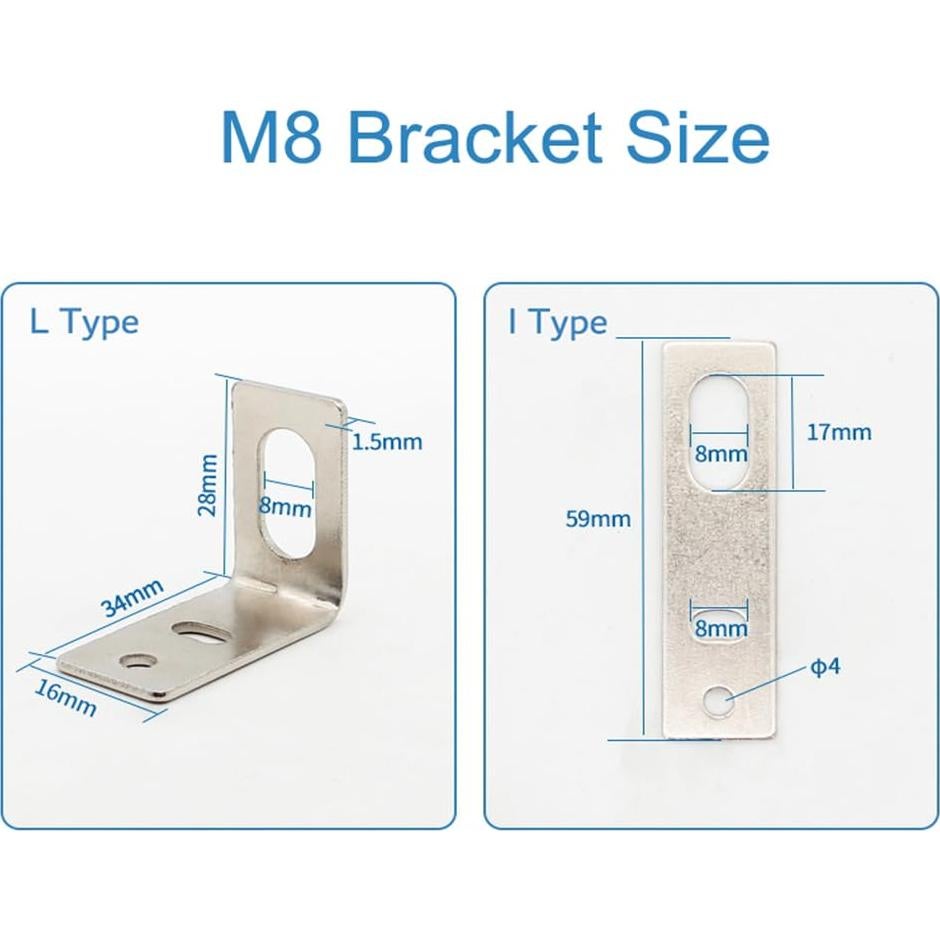 Soporte de Hierro Tipo I y L M8 M12 M18 para Sensor Inductivo