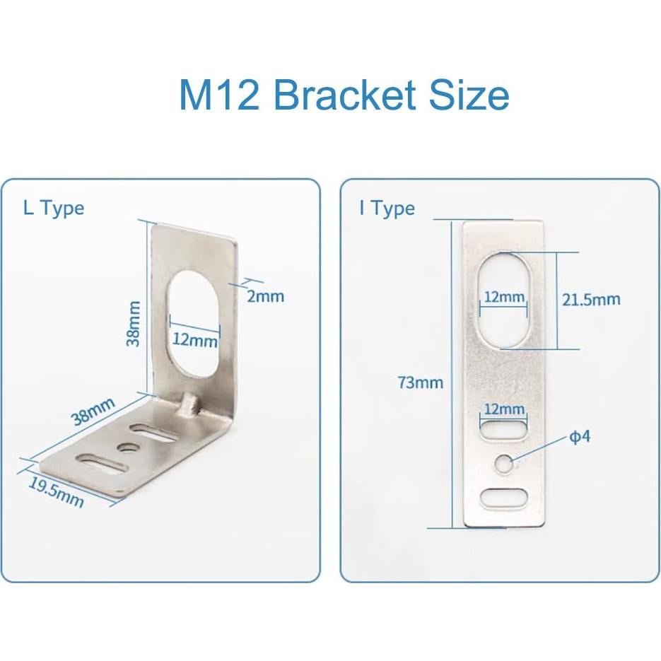 Soporte de Hierro Tipo I y L M8 M12 M18 para Sensor Inductivo